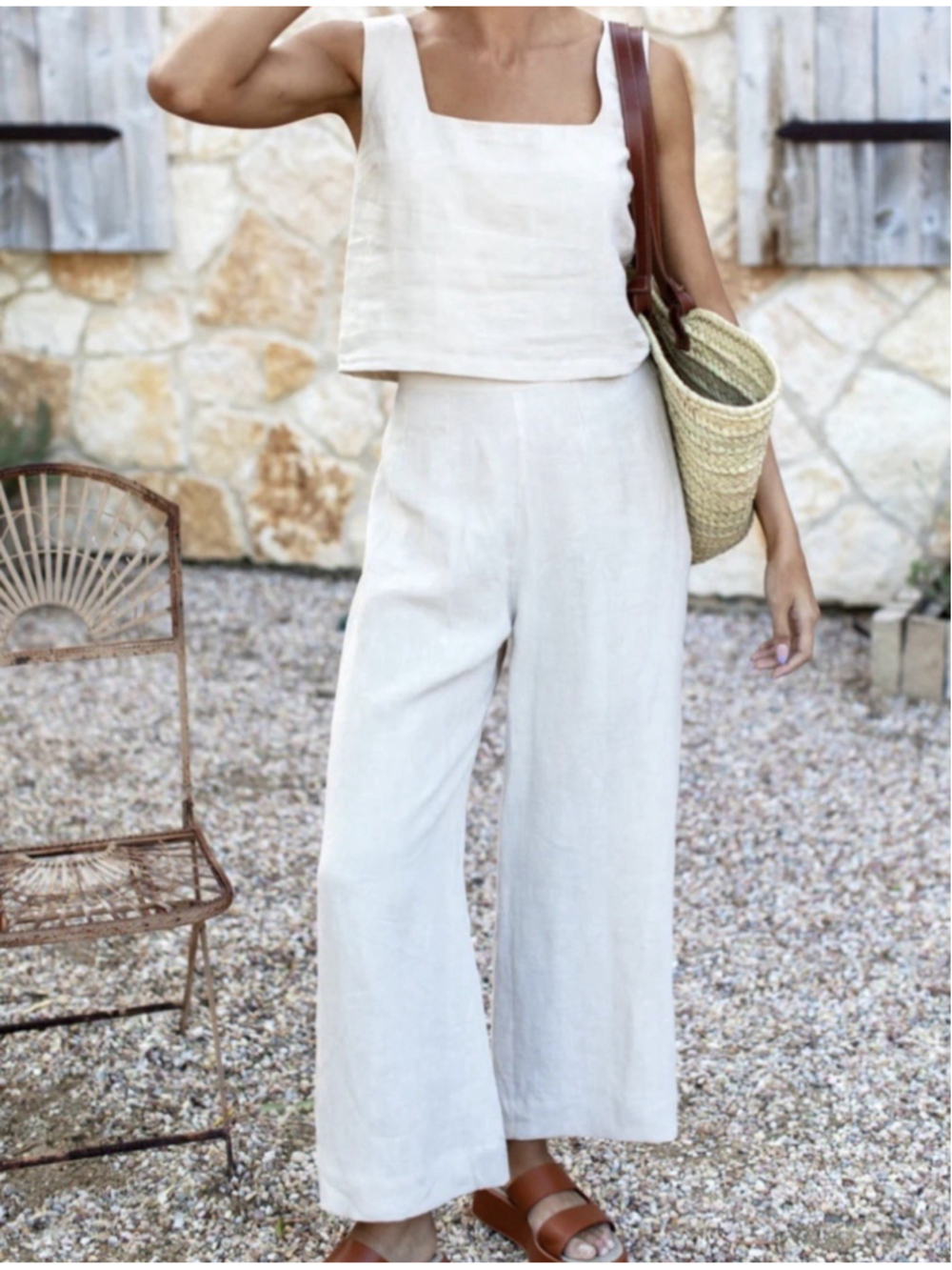 NEW Emerson Fry Roma Pant In Natural Linen XS Coastal Nautical Vacay Essential